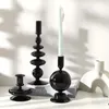 Ljushållare glas svart för avsmalnande ljus dekorativ ljusstake hållare bröllop matsal fest stativ rumsdekor