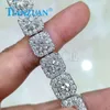 Браслет 10 мм 12 мм квадратный хип -хоп Sier Cuban D VVS Ball Moissanite Ice Cut Link Jewelry Jewelry Женщины мужчины подарки