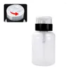 Storage Bottles 200ml Clear Push Down Refillable Empty Bottle Lockable Press Dispenser For Nail Polish Makeup Remover Container 28ED