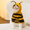 Köpek Giyim Arı Kostüm Pet Hoodies Yumuşak Kedi Tatil Cosplay Sıcak Giysiler Küçük Orta Köpekler İçin Komik Kıyafetler