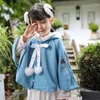 Jackets Herbst Winter Girls Chinesische nationale Stil Prinzessin Cape Cloak Mantel Kinder traditionelle plus Kaschmir Winddichte warme Kleidung