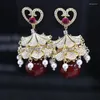 dangle earrings bilincolor贅沢なタッスル女性のための白いパールイヤリング