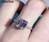 Vecalon Princess Cut Ring 925 Sterling Silver 2CT Diamond Engagement Ehering -Ringe für Frauen Statement Fingerschmuck Geschenk5697517