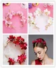 Wedding Bridal Rose Flower Headband Floral Crown Tiara Hairband Pink Purple Red Ivory Flowers Head Bands Hair Accessories Ornament8900703