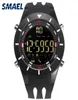 Smael digitala armbandsur Waterproof Big Dial LED Display Stopwatch Sport Outdoor Black Clock Chock LED Watch Silicone Men 80027529217