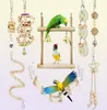 Other Bird Supplies 8PcsSet Parrot Toys Wooden Hanging Swing Hammock Climbing Ladders Perches Toy Parakeet Cockatiels Cage C42Oth2877085