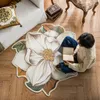 Carpets 3d Peony Thick Flower Carpet Bedroom Livingroom Round Rug Bed Soft Parlor Pink Anti-Slip Hallway Chair Kids Door Mat