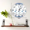 Wall Clocks Blue Ocean Starfish Anchor Shell Coral Boat Large Kid Room Silent Watch Office Decor Hanging Gift