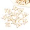 Charms 10Pcs/Lot Fashion Simple Alloy Color Enamel Butterfly Charm Delicate Pendant For DIY Earrings Necklace Jewelry Accessories