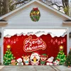 Tapestries Christmas Garage Door Decoration Cover Tapestry Outdoor Holiday Background