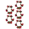 Fleurs décoratives 5 pcs Berries Couronnes de Noël Berry Noisette Anneau Ornement Ornement Anneaux de fête