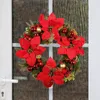 Fiori decorativi grandi ghirlant natalizi rosso festoso anello rattan anello commerciale finestra decorazioni sospese 18