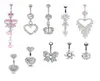 10pcs Dangle Belly Button Zestaw Modne stalowe stal nierdzewne pępki pępki CZ biżuteria do piercingowa dla kobiet3123485