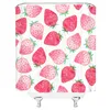 Shower Curtains 3D Waterproof Fabric Strawberry Watermelon Pineapple Fresh Printing Bath Curtain Large 240X180 Bathroom Screen