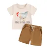 Set di abbigliamento per bambini abiti estivi per bambini a maniche corta t-shirt country tops cimici casual pantaloncini casual