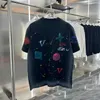 Neues Doppelgarn reines Baumwoll kurzärmelige Herren Sommer Lose T-Shirt Mode Kurzarm Luxusbriefmuster T-Shirt M-3xl