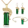 Long Rui Fashion Money Leopard Set with Emerald and Tourmaline Pendant Flying Necklace