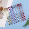 Pens 20Pcs/Lot Cute Crystal Crown Diamond Ballpoint Pen UV Plated Signature Pens for Writing 0.7mm Blue Ink School Office Supplies