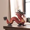 Estatuetas decorativas lmhbjy decorações de dragão doze animais zodíacos de cerâmica sala de tv armários de tv crafts home presentes