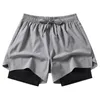 YJKVUR MENS Running Shorts Summer Quick Dry Workout Shorts 2-in-1 Stealth Shorts 7-Inch Gym Yoga Outdoor Sports Shorts 240409