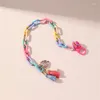 SKKLASS SOMME FRAUEN FEKKLIT Kreative Quastelschale Acrylkette Strand Schmuck Sandalen Accessoires handgefertigt farbenfrohe Lebensmittelketten