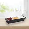 Opslagflessen Multi-sporen Food Organizer Restaurant Leveringen Kruidendoos Fruit Veggie Curfie Caddy met deksel Dispenser Tray voor