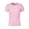 T-shirt solide pour hommes Tee Tee Top rapide Polyester sec à manches courtes à manches courtes Gym Fitness Tshirts Tops 240426