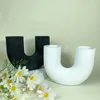 Вазы niflheim смола U-образной ваза украшения дизайнерская поддержка для цветов для цветочных контейнеров спальня столешница декор аксессуары