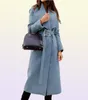 Women039s Jackets Autumn Turndown Collar Belted Woolen Overcoat Women Solid Long Sleeve Office Ytterkläder Coat Winter Loose War7612964