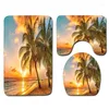 Bath Mats Zeegle Romantic Beach Printed Rugs Bathroom Set 3pcs/set Carpet Decor Toilet Seat Tank Cover Rug