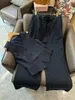 Kvinnors tvåbitar byxor 24 b // c Vintage Suit Linen Vest Wide Leg Set