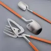 Dinnerware Sets Zoseil 24Pcs Cutlery Stainless Steel Knife Fork Coffee Spoon Matte Kitchen Western Flatware Party Set