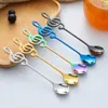 Spoons Stainless Steel 304 Coffee Spoon Creative Musical Note Tea Ice Cream Scoop Kitchen Accessories Tableware Cutlery Set