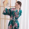 Kvinnors sömnkläder halv ärm kimono badrock kvinnlig blommig tryck nattklänning baggy kläder för kvinnor hemkläder casual underkläder loungewear