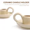 Candle Holders 2 Pcs Advent Holder Wedding Table Decor Pillar Tray Ceramic Column Set