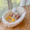 Tecknad mönster baby uppblåsbart badkar 90x55x30cm vikbar PVC inomhuspool för spädbarn sommar barn vatten roligt spel 240328