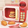 I giocattoli da cucina per bambini fingono di giocare a simulazione mini forno a microonde che tagliano il gioco alimentare giocattolo educativo per ragazze 240407