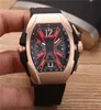 Luxury Watch for Man Quartz Stopwatch Man Chronograph Watches Rostfritt Steel Wrist Watch Läderband FM069444764