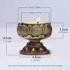 Ljushållare legering lotus smör lampa hållare tempel ljusstak kort/hög fot 4/8-timmars små te ljus buddhistiska ornament