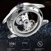 Relógios de pulso Ailang Moda Skeleton Men Watch Mechanical Watch Luxury Personalizado Dial transparente Design Strap de couro 30m RELOJ RELOJ