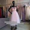 Party Dresses BridalAffair Chic Blush Pink Prom Applique Lush Evening Dress Off Shoulder Sleeveless Handmade Formal Gowns