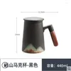 Mokken geglazuurde handgeschilderde Yuanshan Mug Filter Tea Cup keramische kantoorscheiding Grote capaciteit met deksel