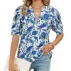 Blouses pour femmes Top Top Casual V-Weck Tee Shirt Sellish With Graphic Print Loose Fit TUNIC POUR VACACE PART