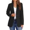 Kombinezony dla kobiet solidny kolor elegancka kurtka biznesowa w dekolcie na jesień zimowe biuro noszone szczupły płaszcz do garnituru z długimi
