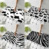 Carpets Black and White Dalmatian Cow Zebra Texture Mat de sol de salle de bain Décor de salle de bain non glipt pour le salon cuisine bienvenue paillasson