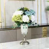 Vazen Europees klassieke transparante metalen bodem Goblet Glass Vaas van bloemhouder Huis Furratie Wedding Decoratie WY80602