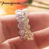 Clusterringe Panyssen 925 Sterling Silber 5 mm runder Labor Pink Sapphire Citrin Ring für Frauen Hochzeit Verlobungsschmuck