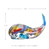 Plaques décoratives Colorful Whale Gift Glass Stand Ornement Animal Figurine Hands Home Decor Multicolor pour décoration de bureau Artisanat