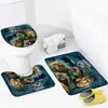 Mattes de bain Animal sauvage 3pcs Set Mat Lion Lion Leopard Tiger Wolf Salle de salle de bain Décor de décoration