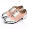 Scarpe da ballo autentica in pelle tocco donna in alluminio piatto uomini sport bloccanti color sneaker bambini